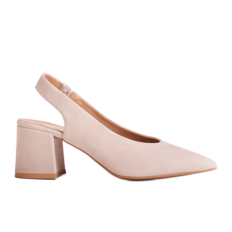 Marco Shoes Beige sandals 1501P with a strap and rubber