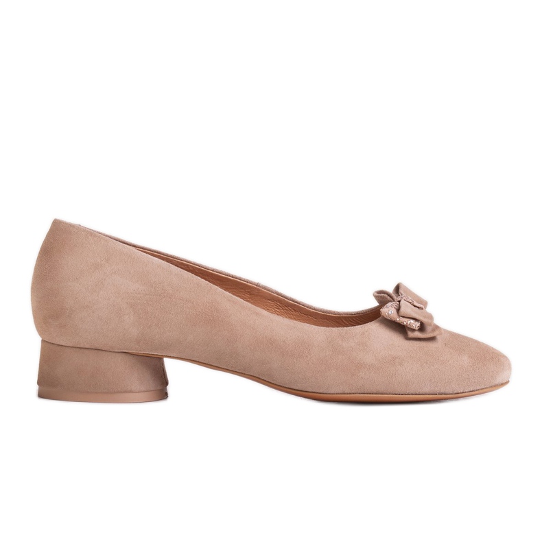 Marco Shoes Elegant 1811P beige ballerinas with a bow