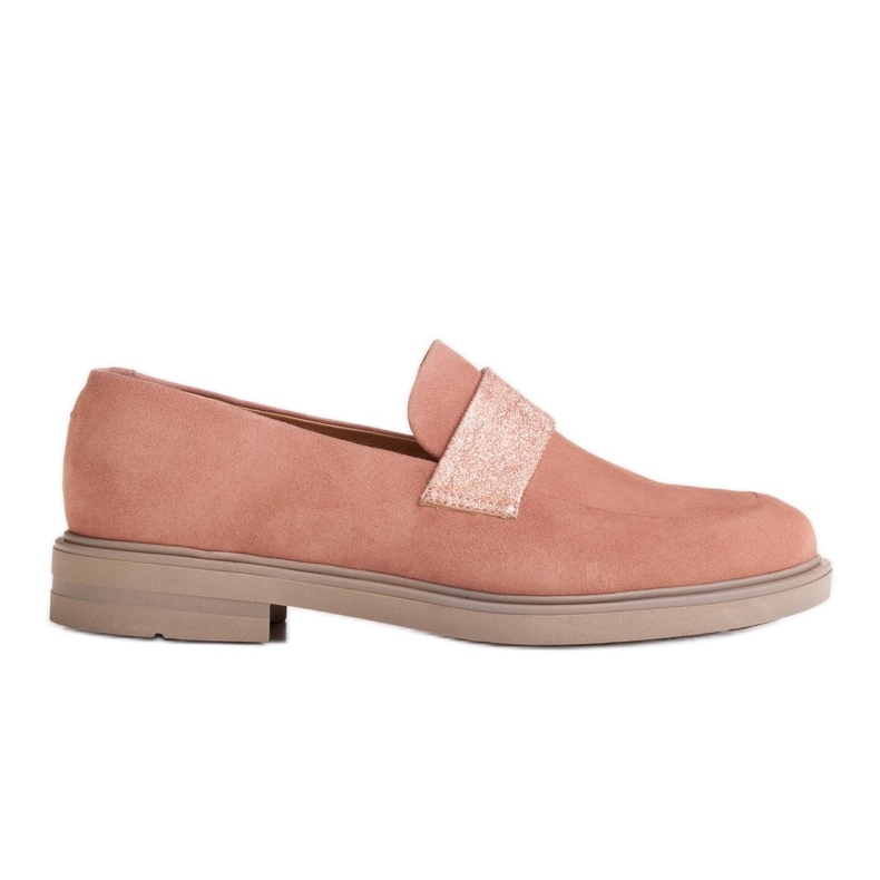 Marco Shoes Comfortable shoes 1813P powder pink with a metallic insert