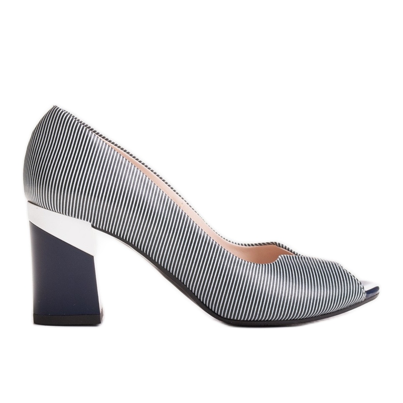 Marco Shoes Navy blue 1636P striped pumps