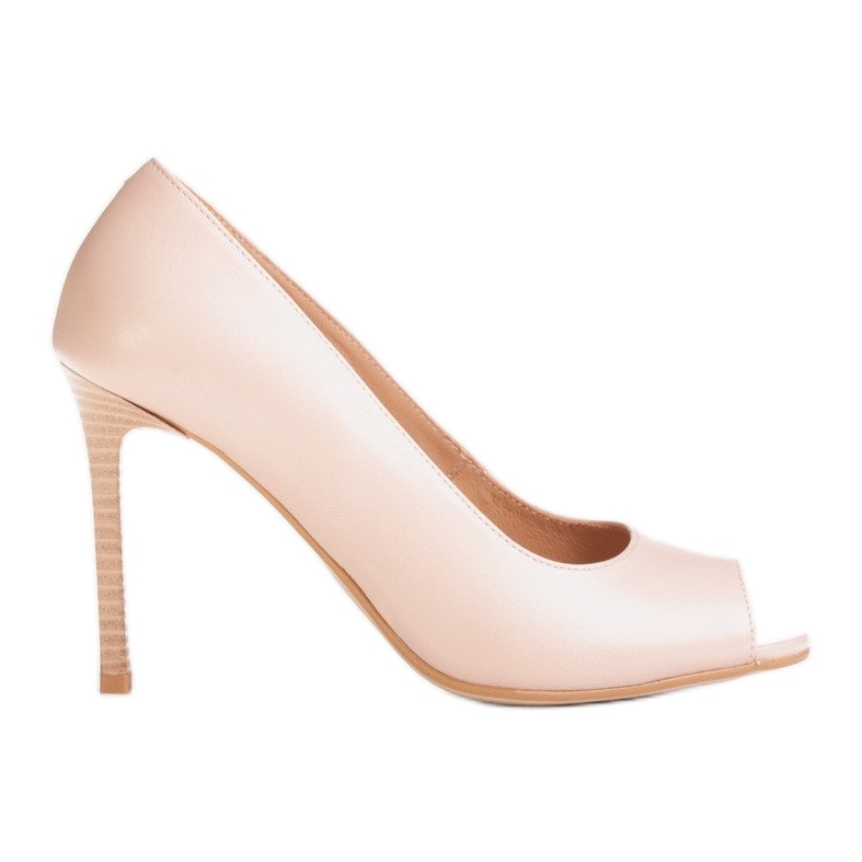 Marco Shoes 1581P beige sandals on a high heel