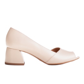 Marco Shoes Pumps with an open side white Marco Shoes Pumps with an open side white