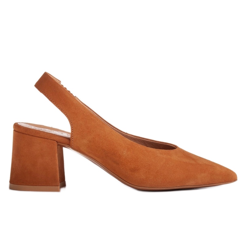 Marco Shoes Brown pumps with a heel made of natural velor