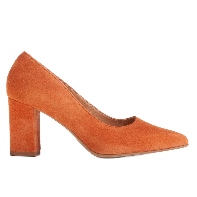 Marco Shoes Orange pumps made of natural suede Marco Shoes Orange pumps made of natural suede