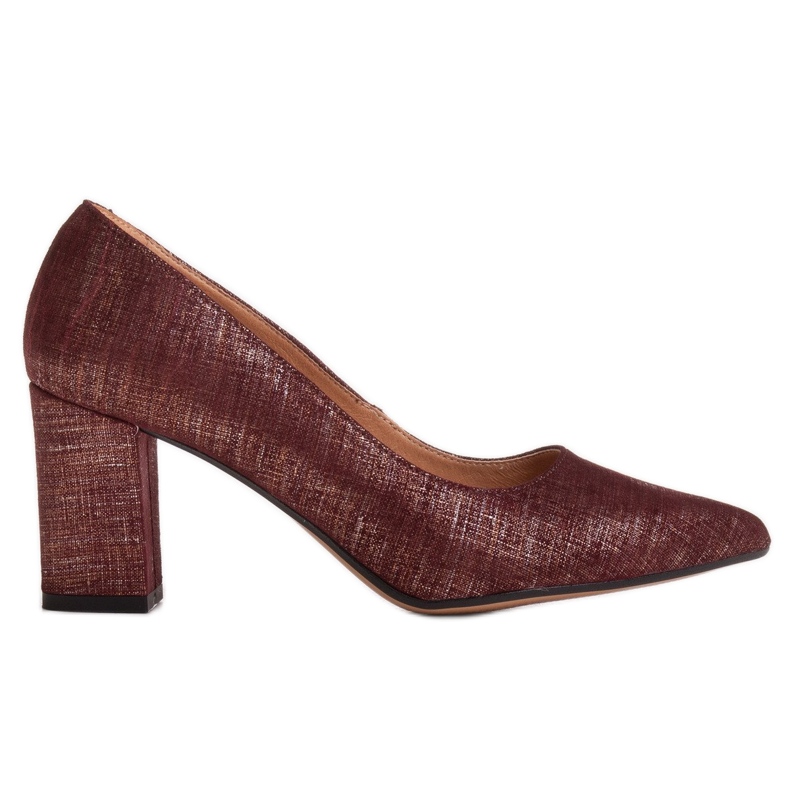 Marco Shoes Maroon pumps 1527P made of natural suede red