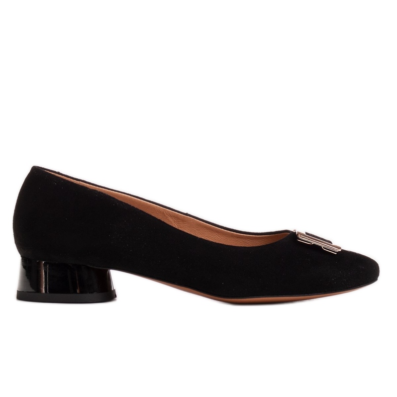 Marco Shoes Black suede pumps with embellishment Marco Shoes Black suede pumps with embellishment