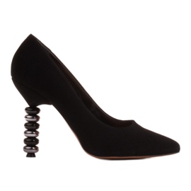 Marco Shoes Black suede heels with stones Marco Shoes Black suede heels with stones