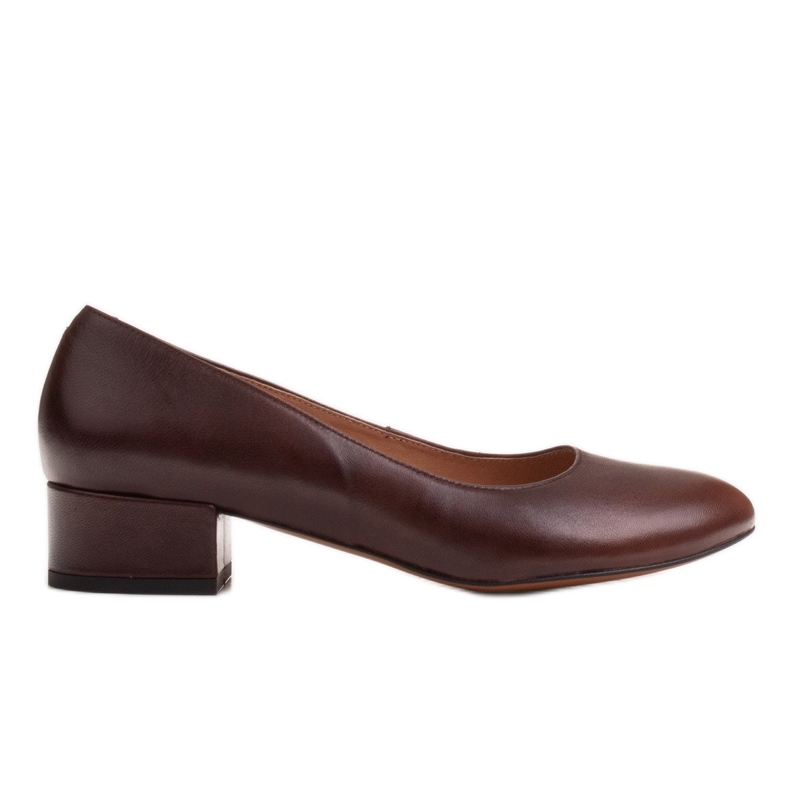 Radoskór Classic brown women's pumps for a wider foot