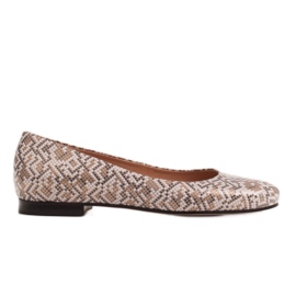 Marco Shoes Beige chamois leather ballerinas Marco Shoes Beige chamois leather ballerinas