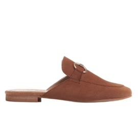 Marco Shoes Women's suede slippers with an ornament brown Marco Shoes Women's suede slippers with an ornament brown