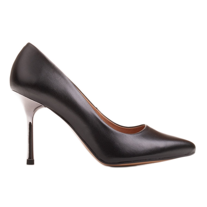 Marco Shoes Black stilettos with a metallic heel