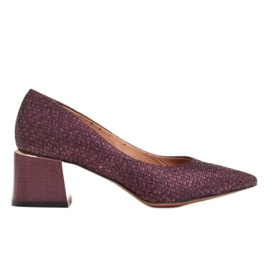 Marco Shoes Elegant pumps made of chamois leather purple