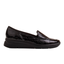 Radoskór Comfortable women's black moccasins for a wider foot Radoskór Comfortable women's black moccasins for a wider foot