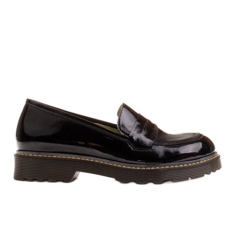 Marco Shoes Black women's shoes on a thick transparent bottom