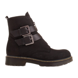 Marco Shoes Ladies' black boots on a thick transparent bottom