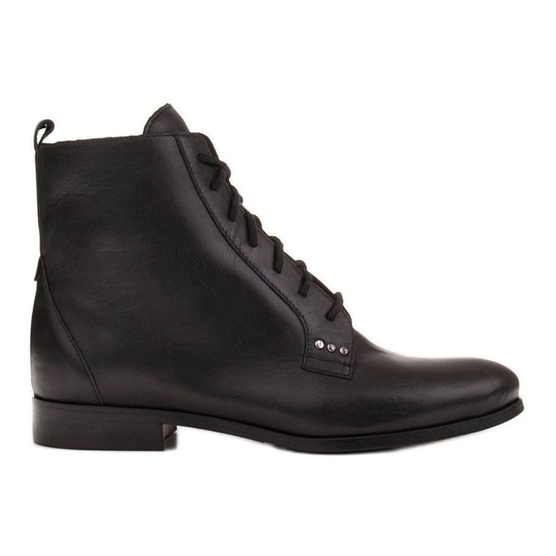 Marco Shoes Leather boots with a flat sole black