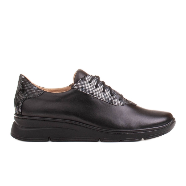Radoskór Comfortable black women's shoes for a wider foot