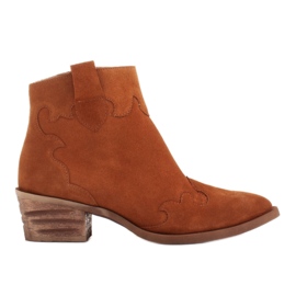 Marco Shoes Orange natural suede boots without insulation