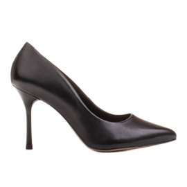 Marco Shoes Black stilettos made of soft grain leather with high heels