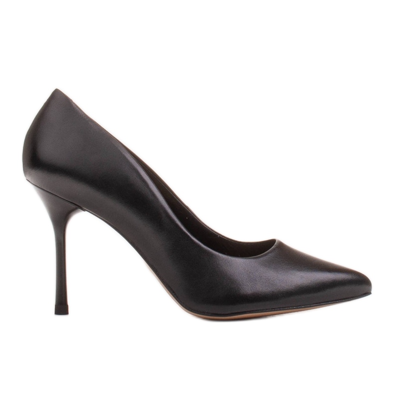 Marco Shoes Black stilettos made of soft grain leather with high heels