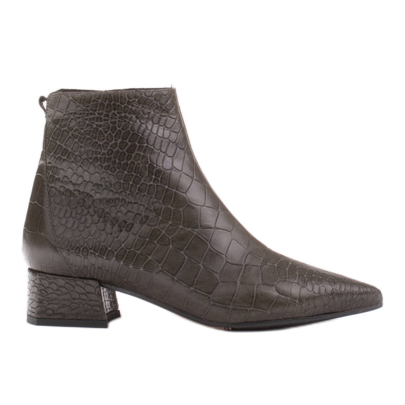 Marco Shoes Slender boots with interesting leather in an animal theme green