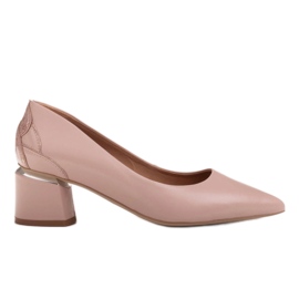 Marco Shoes Pumps in pink leather with a floral pattern