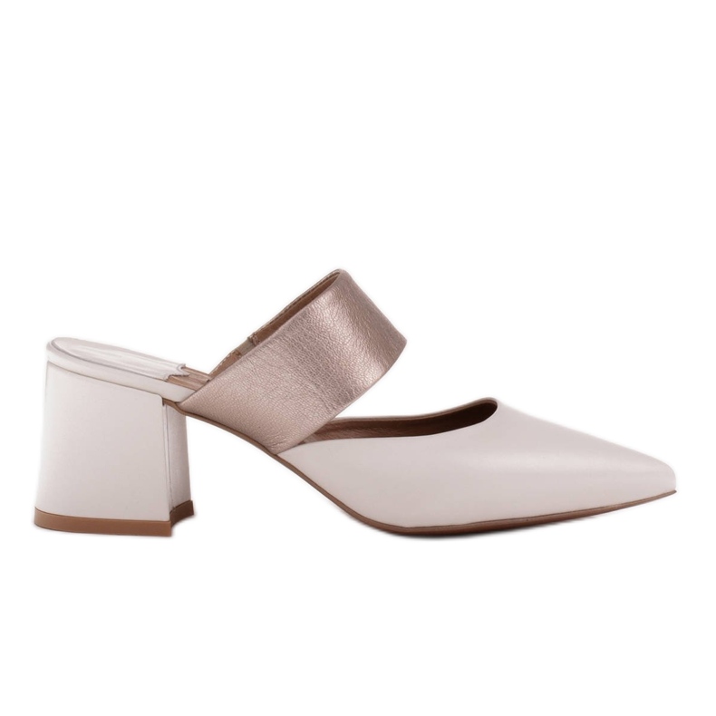 Marco Shoes Elegant women's slippers for the summer beige white Marco Shoes Elegant women's slippers for the summer beige white