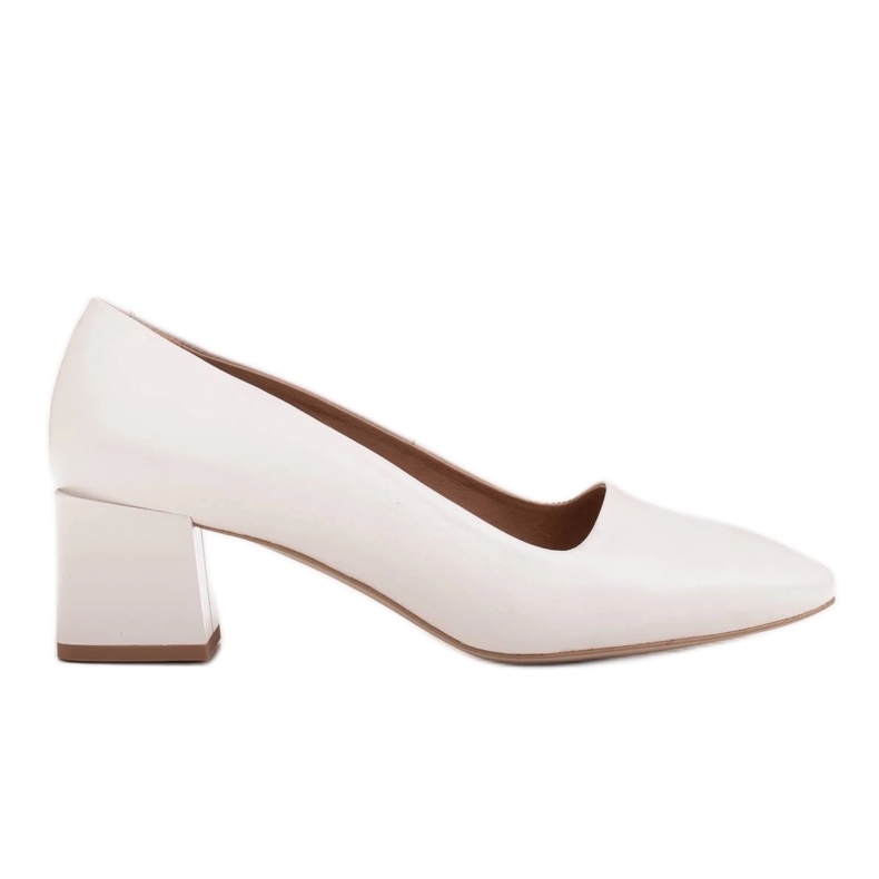 Marco Shoes Elegant white pumps made of delicate natural leather Marco Shoes Elegant white pumps made of delicate natural leather