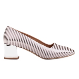 Marco Shoes Elegant pumps with a metallic heel silver