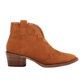 Marco Shoes Uninsulated boots with suede and wavy inserts brown Marco Shoes Uninsulated boots with suede and wavy inserts brown