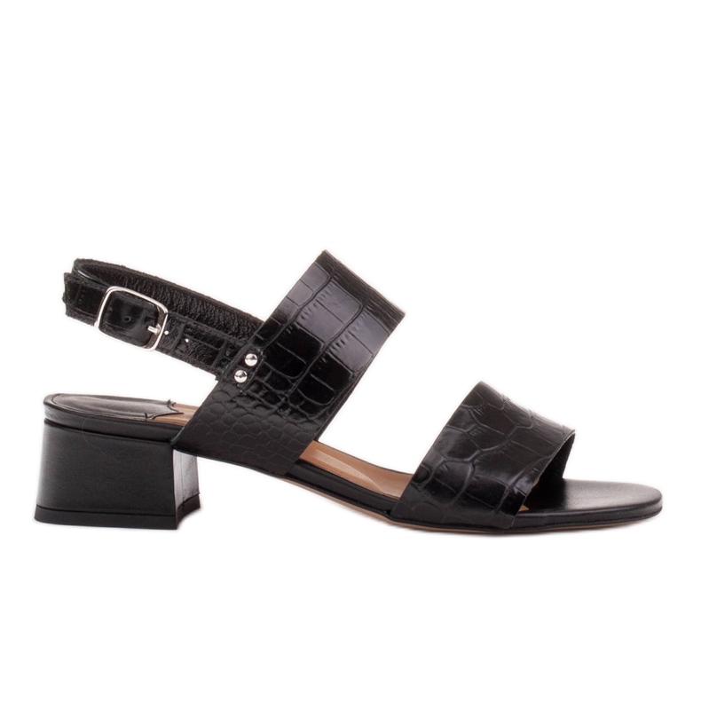 Marco Shoes Cinta sandals with a leather-coated heel black