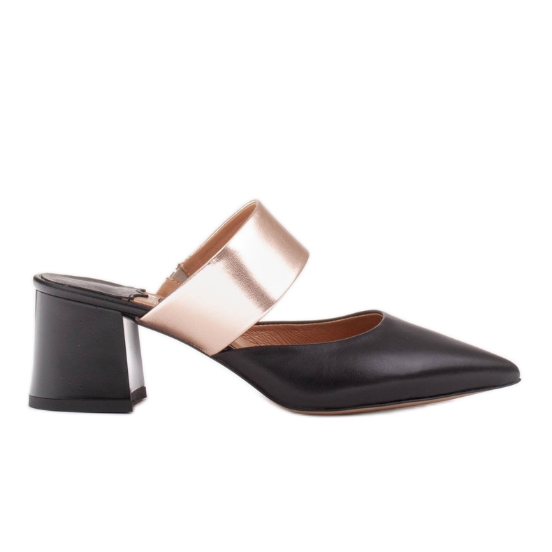 Marco Shoes Elegant women's pumps for the summer black golden Marco Shoes Elegant women's pumps for the summer black golden