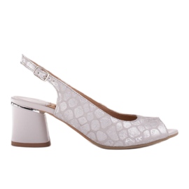 Marco Shoes Elegant women's sandals with a metallic accent silver