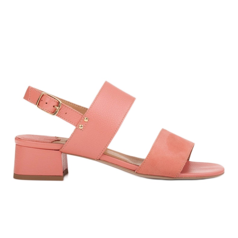 Marco Shoes Cinta sandals with a leather-coated heel pink Marco Shoes Cinta sandals with a leather-coated heel pink