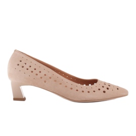 Marco Shoes Women's pumps with interesting perforation beige Marco Shoes Women's pumps with interesting perforation beige