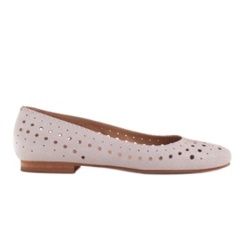 Marco Shoes Women's ballerinas with perforation on the uppers beige