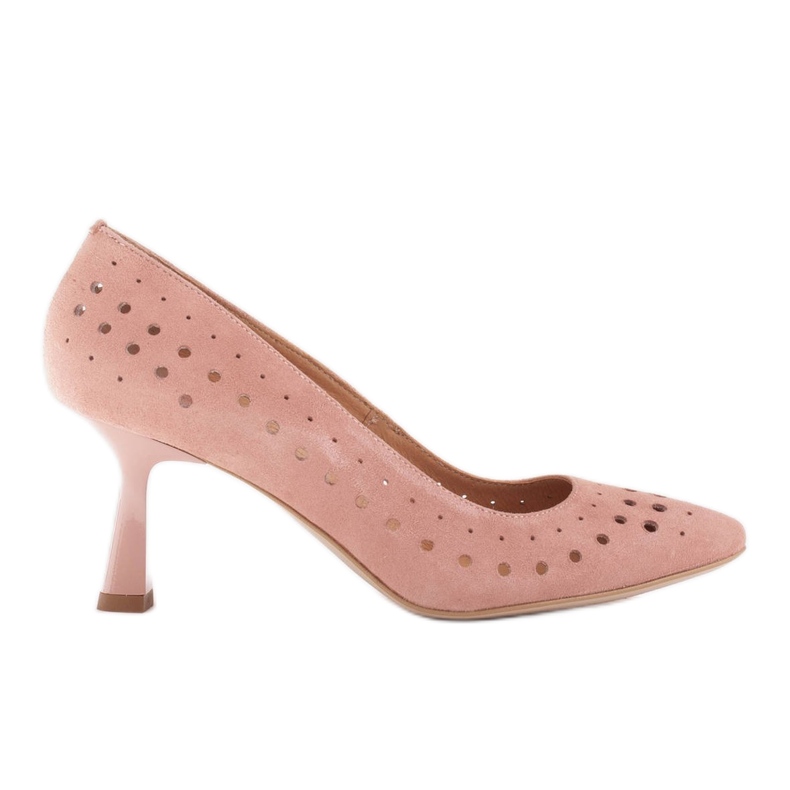 Marco Shoes Elegant pumps made of delicate natural leather pink