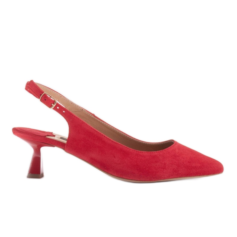 Marco Shoes Pumps made of delicate suede with a strap red