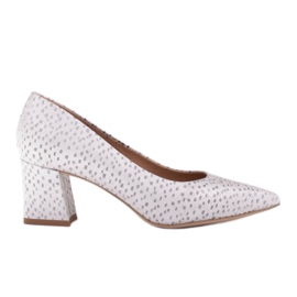 Marco Shoes Elegant pumps made of chamois leather silver Marco Shoes Elegant pumps made of chamois leather silver