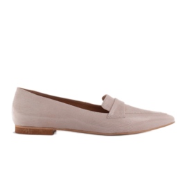 Marco Shoes Snakeskin suede ballerinas beige