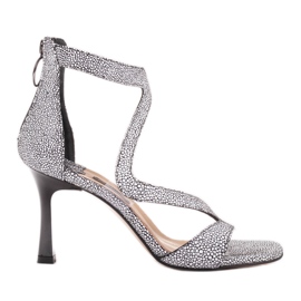 Marco Shoes Elegant Ava sandals white black Marco Shoes Elegant Ava sandals white black