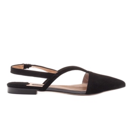 Marco Shoes Natural leather sandals in black color