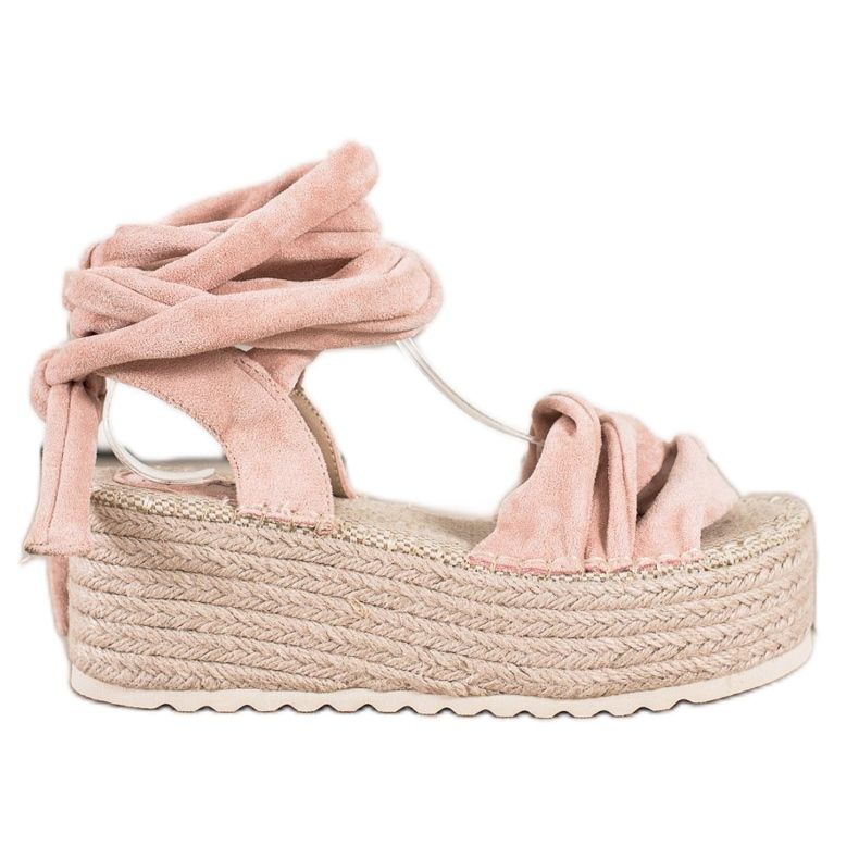 Seastar Tied Sandals On A High Platform pink