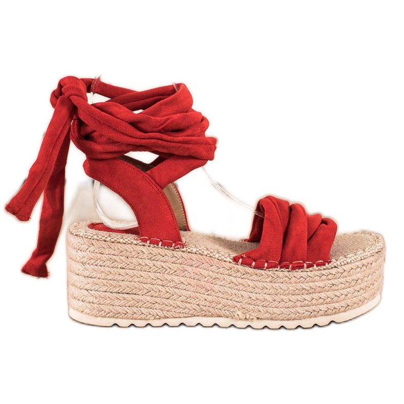 Seastar Tied Sandals On A High Platform red
