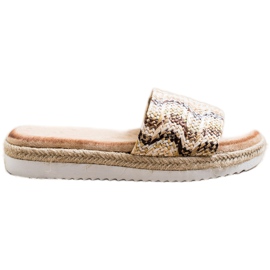 SHELOVET Espadrilles Slippers On The Platform beige brown