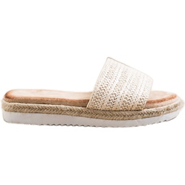 SHELOVET Espadrilles Slippers On The Platform beige