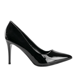 Black lacquered Tisha heels