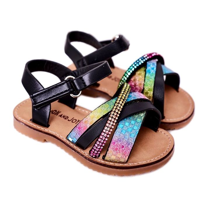 FR1 Children's Sandals With Sequins Black Becky blue pink green FR1 Children's Sandals With Sequins Black Becky blue pink green