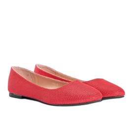 Red shiny Brook ballerinas