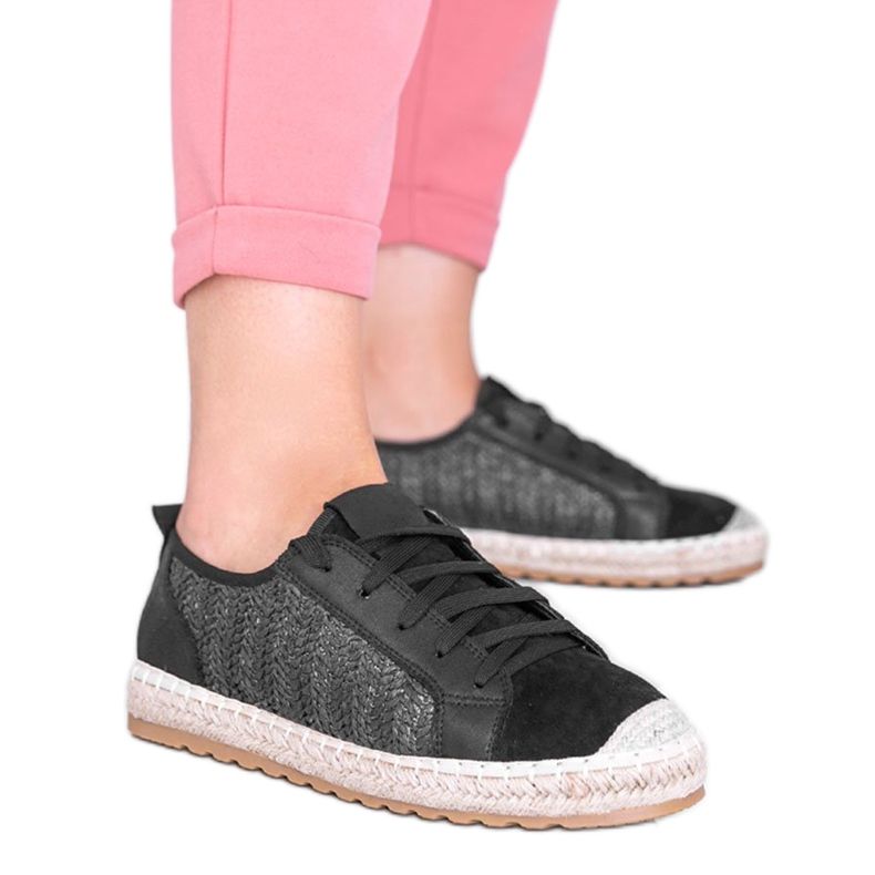 Black Vanilla tied espadrilles